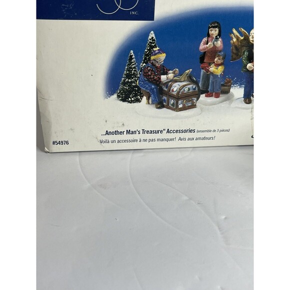 Dept 56 Snow Village “Another Man’s Treasure” Set Of 2 Shoppers Missing One BOX - Picture 7 of 11